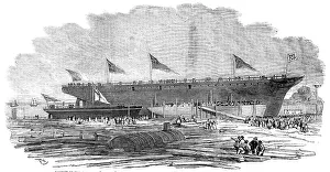 Boatbuilding Prints: Launch of H.M. Gun-Boat Pelter