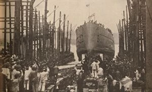 Associated Newspapers Ltd Gallery: Launch of H.M.S. Lion in August, 1910, c1910, (1935)