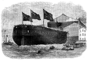 Armour Plated Prints: Launch of Her Majesty's armour-plated screw-frigate Caledonia