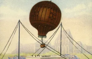 Euge Prints: Launch of the Montgolfier Brothers balloon, June 1783, (1932). Creator: Unknown