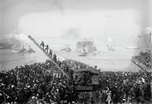 Launch Prints: Launch of NEW YORK (reversed), 1912. Creator: Bain News Service