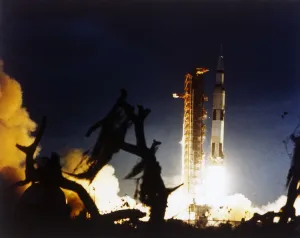 John F Kennedy Space Center Collection: Launch of Saturn V rocket, Kennedy Space Center, Merritt Island, Florida, USA, 7 December 1972