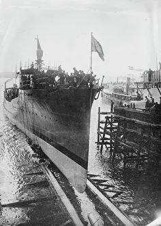 Us Navy Prints: Launch of WAINWRIGHT, 1915. Creator: Bain News Service