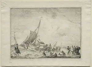 Launching a Ship, 1701. Creator: Ludolf Backhuysen (Dutch, 1631-1708); Ludolf Backhuysen (Dutch