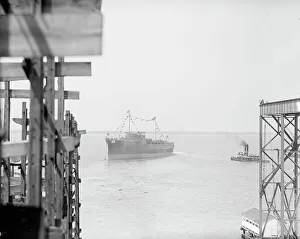 Tugboat Prints: Launching of U.S.S. Texas, 1912