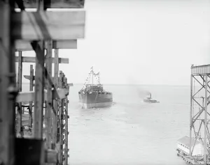 Tugboat Prints: Launching of U.S.S. Texas, 1912