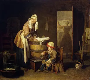 Doors Prints: The Laundress, 1730. Creator: Jean-Simeon Chardin