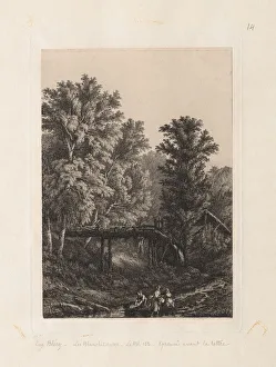 Etching On Chine Collé Prints: The Laundresses, 1838. Creator: Eugene Blery (French, 1805-1886)