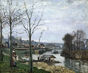 Yvelines Prints: The Laundrette, Port Marly, 1872. Artist: Camille Pissarro