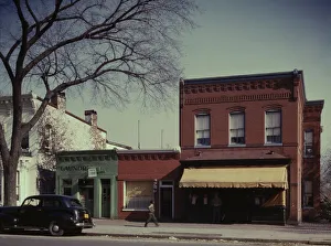 Stores Prints: Laundry, barbershop and store, Washington