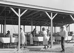 Hygienic Gallery: Laundry facilities for migratory workers in FSA camp at Westley, California, 1939