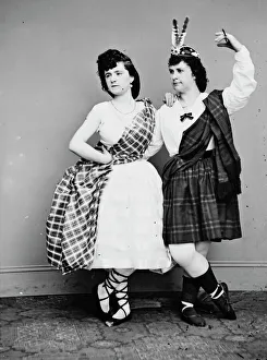 Plaid Prints: Laura Le Claire, Lottie Forbes, between 1855 and 1865. Creator: Unknown