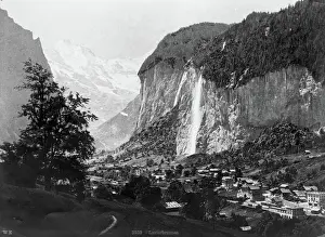 Lauterbrunnen Switzerland, [the valley of the 72 waterfalls] - Landscape. Creator: Unknown