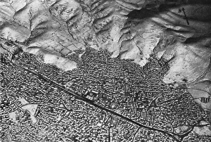 L'Aviation Francaise sur le front Macedonien; Vue de monastir, prise d'un avion, 1916. Creator: Unknown
