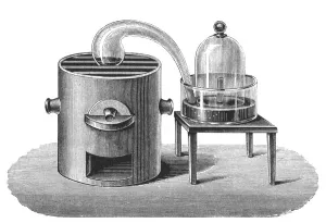 Apparatus Prints: Lavoisiers investigation of the existence of oxygen in the air, late 18th century, (1894)