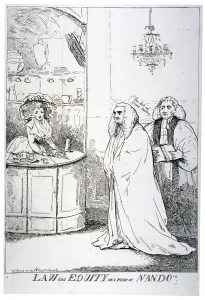 Coffee House Gallery: Law and equity, or a peep at Nando s, 1787