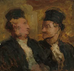 Honore Daumier Gallery: Two Lawyers, c. 1860. Creator: Honore Daumier