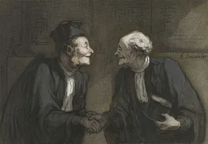 Agreement Prints: Two lawyers shake hands // Deux avocats: la poignée de main