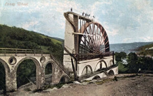 Laxey Wheel, Isle of Man, 1904.Artist: E Florian