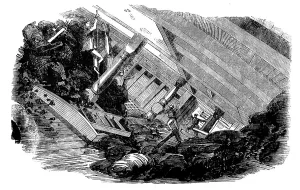 Cable Laying Prints: Laying the Atlantic Telegraph Cable - Breaking Adrift of the Coal on Board the Agamemnon