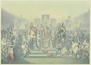 Construction Prints: Laying of the foundation stone of a church. Creator: Ferdinand Fellner