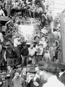Navy Yard Prints: Laying Keel of U.S.S. California, 1915. Creator: Bain News Service