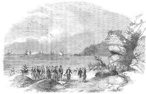 Cable Prints: Laying down the Mediterranean Electric Telegraph Cable at Spezia, 1854. Creator: Unknown