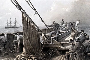 Sir William Howard Russell Gallery: Laying the transatlantic telegraph cable, 1865 (1866)