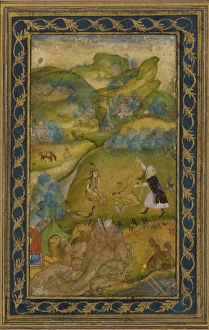 Mughal Gallery: Layla and Majnun, Mughal dynasty, 17th century. Creator: Unknown