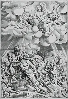 Lazarus Prints: Lazarus in Heaven and the Rich Man in Hell, 1547. Creator: Cornelis Bos