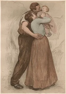 Each With A Tissue Paper Guard Prints: Le Baiser, 1898. Creator: Victor Emile Prouve (French, 1858-1943); Imprimerie Champenois