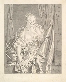 Greuse Prints: Le Baiser Envoye(Blowing a Kiss). Creator: Augustin de Saint-Aubin