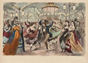 Academicism Prints: Le bal Mabile, c.1855. Creator: Provost, A. (active 1834-1855)