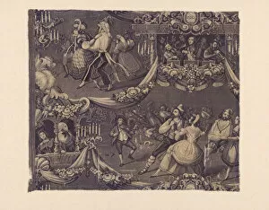 Le Bal (The Costume Ball) (Furnishing Fabric), France, 1827 / 40. Creator: Unknown