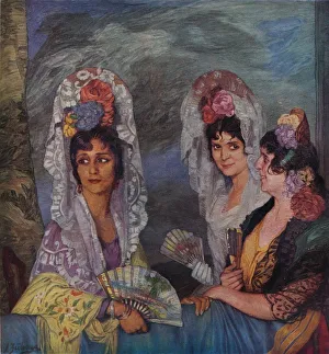 Mantilla Prints: Le Balcon, c1931. Artist: Ignacio Zuloaga