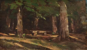 Harpignies Henri Joseph Prints: Le banc, 1906. Creator: Henri-Joseph Harpignies