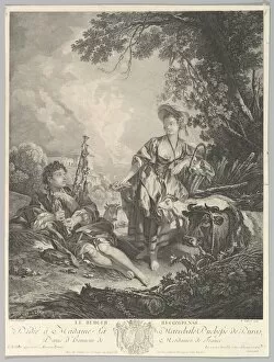 Bagpiper Collection: Le Berger Recompense(The Rewarded Shepherd), 18th century. Creator: Rene Gaillard