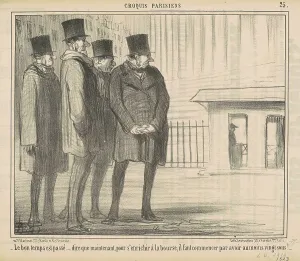 Stock Market Prints: Le bon temps est passé... 19th century. Creator: Honore Daumier