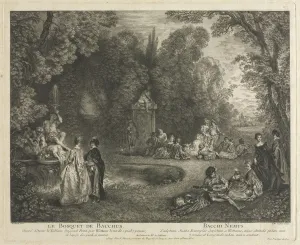 Jean Antoine Watteau French Prints: Le Bosquet de Bacchus, 1727. Creator: Charles-Nicolas Cochin (French, 1715-1790)