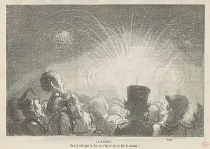 Firework Prints: Le bouquet, 19th century. Creator: Honore Daumier