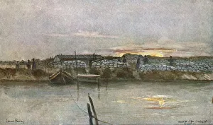 Sandbags Prints: Le Canal de l'Yser a Nieuport. 1916. Creator: Francois Flameng