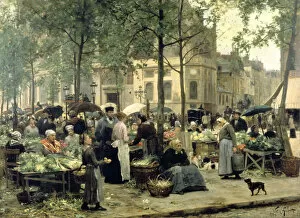 Trader Gallery: Le Carreau des Halles, Paris, 1880. Artist: Gilbert Victor Gabriel