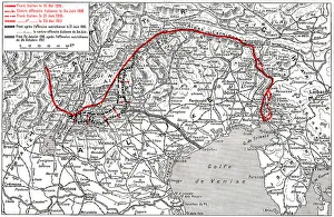 Italy Europe Prints: Le Champ de Bataille de L'Italie; mouvement des operations Italiennes jusqu'a la fin