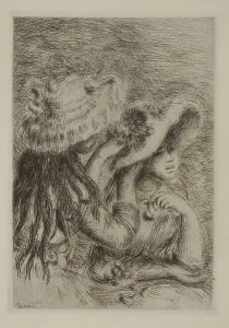 Renoir Pierre Auguste Prints: Le chapeau épinglé (Pinning the hat), 1894. Creator: Pierre-Auguste Renoir