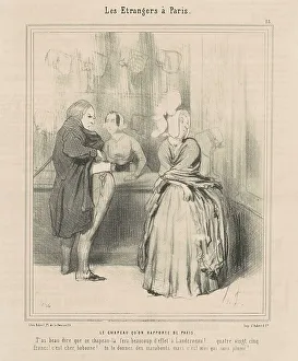 Foreigner Prints: Le chapeau qu'on rapporte de Paris, 19th century. Creator: Honore Daumier