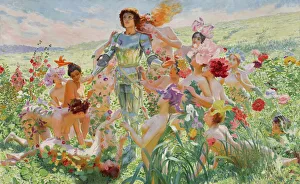 Percival Prints: Le chevalier aux fleurs (The Knight of the Flowers), 1894
