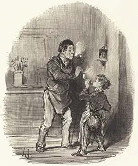 Aprons Prints: Le chiffonnier philosophe, 1847. Creator: Honore Daumier