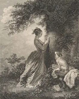 Jean Honoré Prints: Le Chiffre d Amour, 18th century. 18th century. Creator: Nicolas de Launay