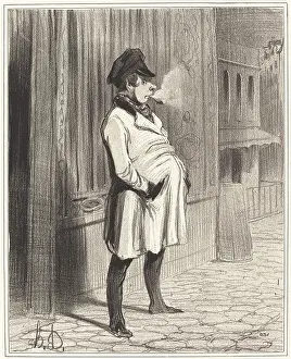 Pipe Prints: Le claqueur, 1842. Creator: Honore Daumier
