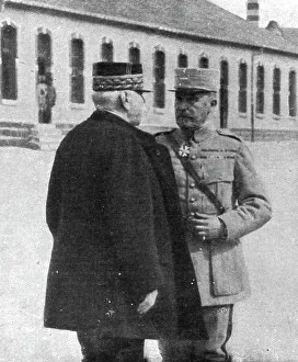 Joffre Joseph Jacques Cesaire Prints: Le commandement devant Verdun; Le general Joffre et le general Nivelle